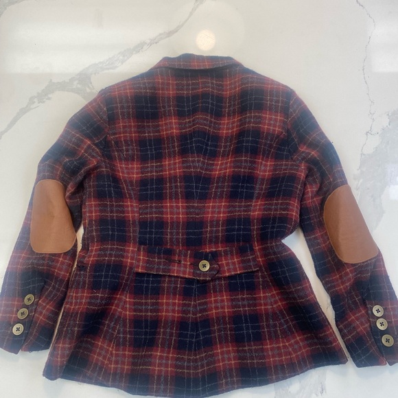 Spring 100% Wool Plaid blazer CAPULET brand - Picture 2 of 6